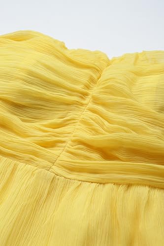 Label RITU KUMAR Yellow Belvedere Off-Shoulder Short Dress