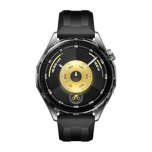 Huawei Watch GT 6 Smart Watch, 46mm, Upto 21 Days Battery Life, Smart Watches with 100+ Sports Mode, Cycling, iOS & Android Compatible, Emotional Wellbeing, Health Monitoring (Black)