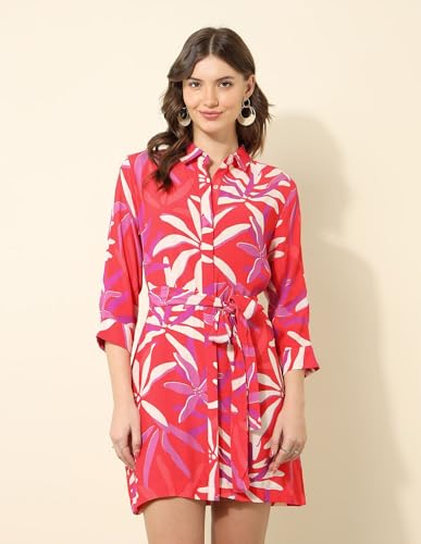 U.S. POLO ASSN. Women's Rayon Shirt Mini Dress (UWSS25DRS164 Multicolor