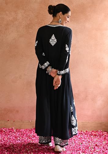 House of Chikankari Gulnar Modal Anarkali Set |Chikankari | Chikankari Kurta Set Lucknowi Chikankari Kurta Sets for Women (WL085-3XL)