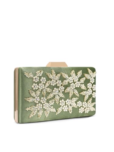 Lavie Signature Women's Ogden Embroyidery Handle Framed Clutch|Ladies Purse |Gift For Women