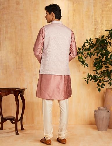 Amazon Brand - Symbol Men's Kurta Bundi Churidar Set_SY-A23-MNA-BFKC-116_Pink_4XL