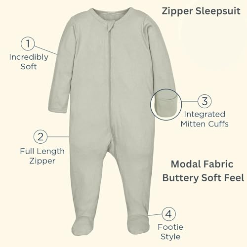 TuddyBuddy Baby Girl's Cotton Printed Full Long Sleeves Zipper Sleepsuits/Footed Rompers for Baby Girl (Pack of 2 Sleepsuits - White Carrots AOP & Olive Polka, 3 Months-6 Months)