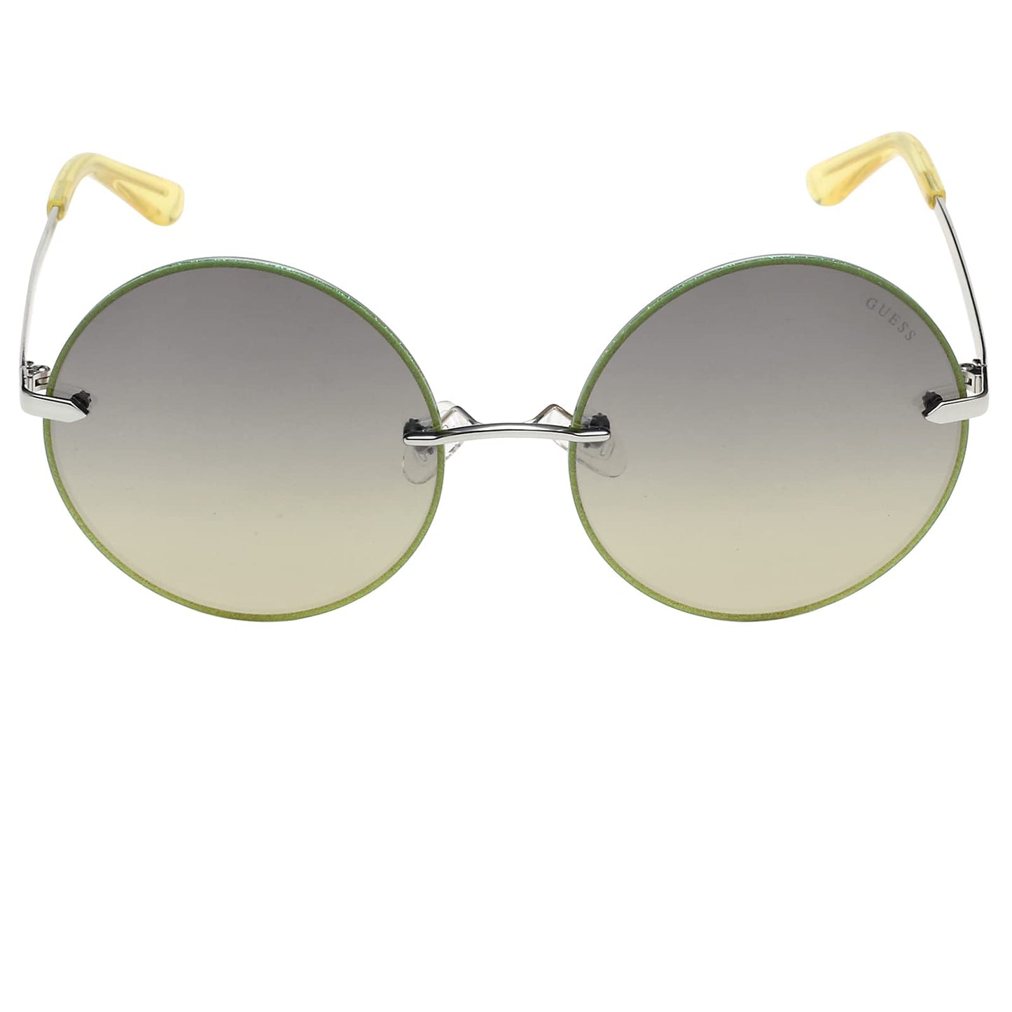 GUESS Gradient Round Women Sunglasses - (GU7643 10Q 61 S |61| Green Color Lens)