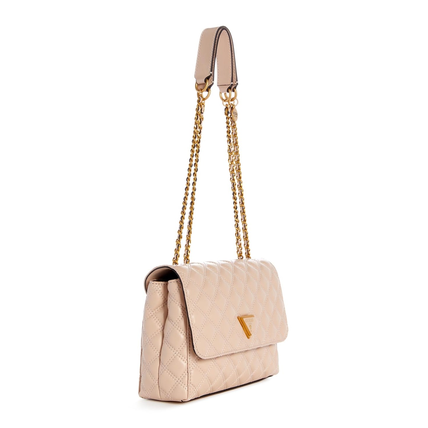 Guess Women's Light Beige Quilted Crossbody Bag| Ladies Purse Handbags | Gift For Ladies