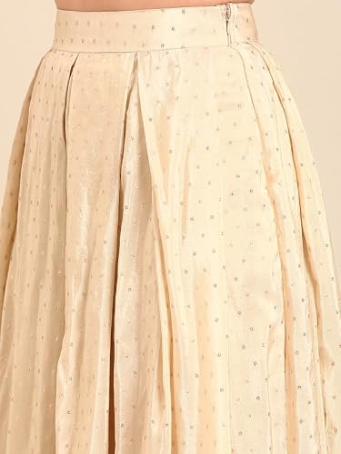 De Moza Women Skirt Woven Bottom Jacquard Polyester Offwhite