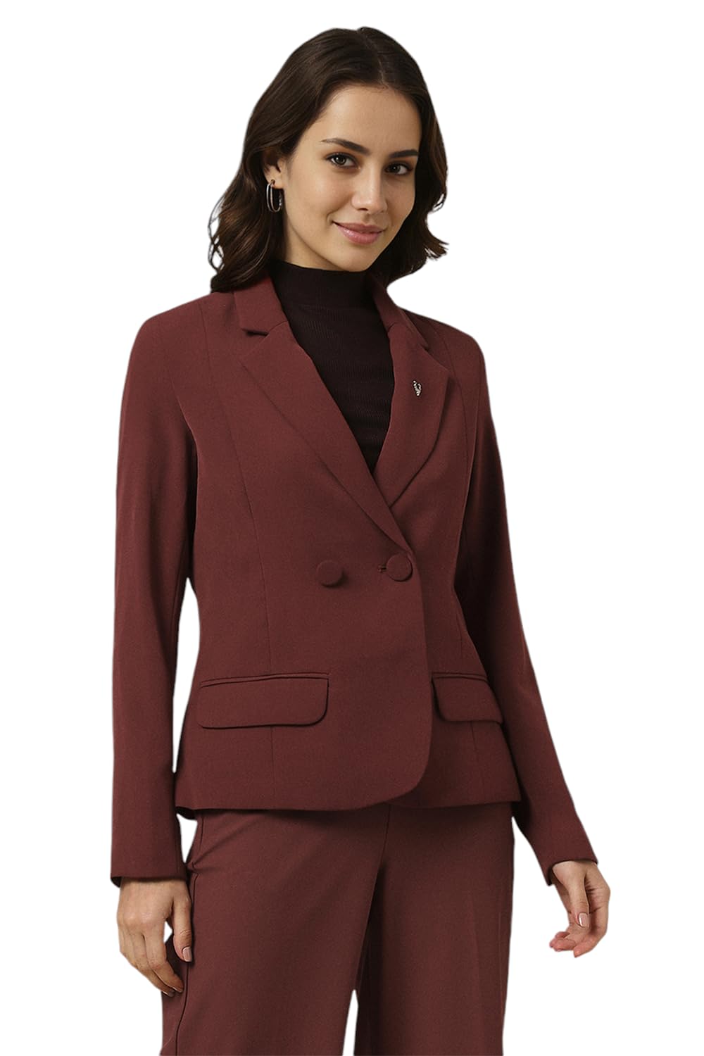 Allen Solly Women's Blazer (AHBZWRGFB83420_Maroon