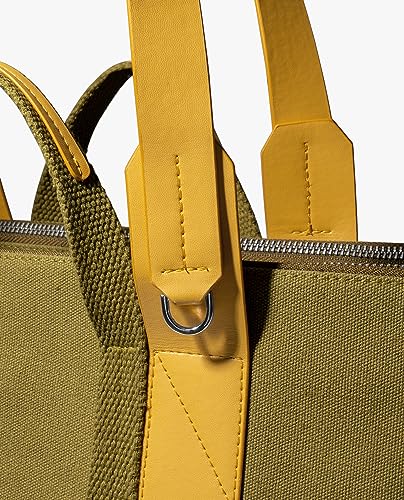 DailyObjects Women's Latest System Tote Bag|Stylish&Spacious Canvas Handbag With Zip Closure|Handcrafted Ladies Shoulder Purse|Sturdy Double Handles|Padded Laptop Compartments For Upto 14",Yellow