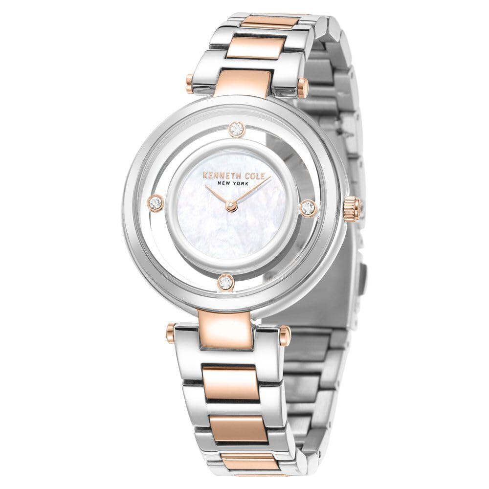 Kenneth Cole Quartz Analog White dial Stainless Steel Strap Watch for Women-KCWLG0027001LD