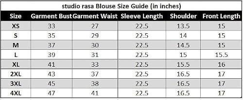 studio rasa Women's Plus Size Cotton Tissue Sheer Sleeves Readymade Saree Blouse for Wedding Festive Party (TPWPC223PS17-3XL_BL_Gold_3XL)