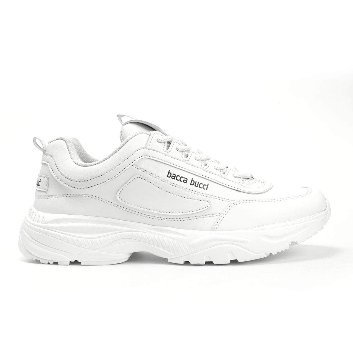 Bacca Bucci Men Lace Up Sneaker Shoes White, Size UK9