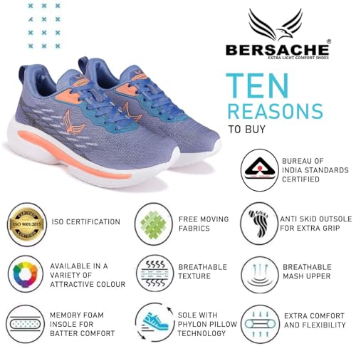 BERSACHE Sneaker, Loafers,Casual with Extra Comfort Sneakers for Women's/Girl's Blue