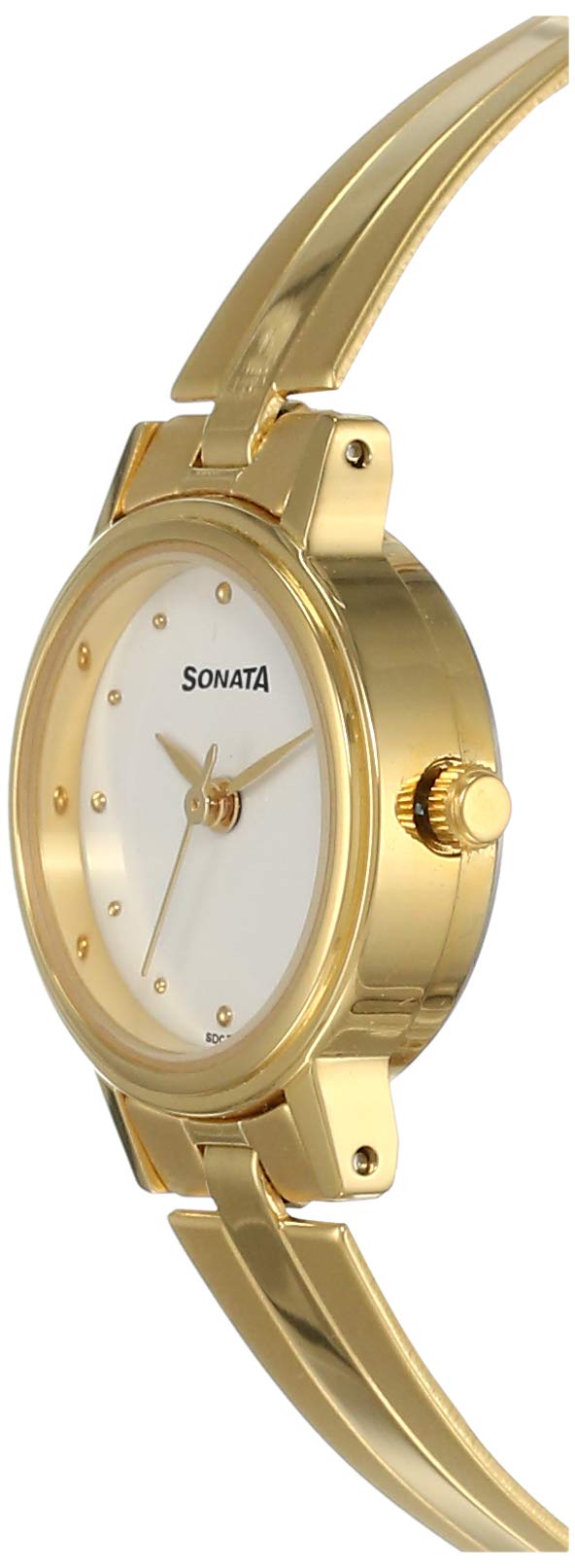 Sonata Quartz Analog White Dial Stainless Steel Strap Watch for Women-NS8096YM04