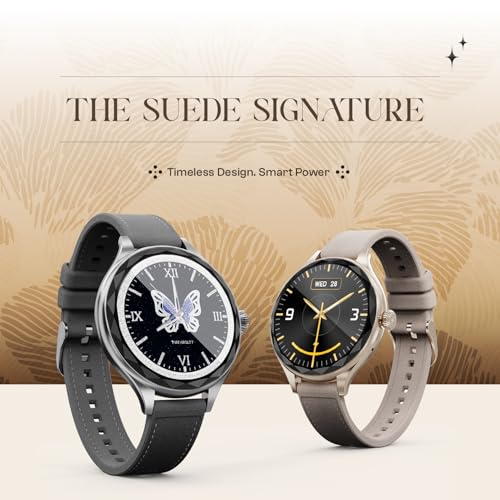 Fire-Boltt Phoenix Aura Women Smart Watch with 1.26” Diamond-Cut HD Display, Rotating Crown, Wireless Charging, Bluetooth Calling, Voice Assistant, 120+ Sports Modes - Ivory White