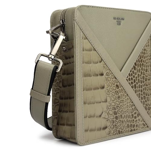 Da Milano Leather Grey Sling Bag for Men (10044A)