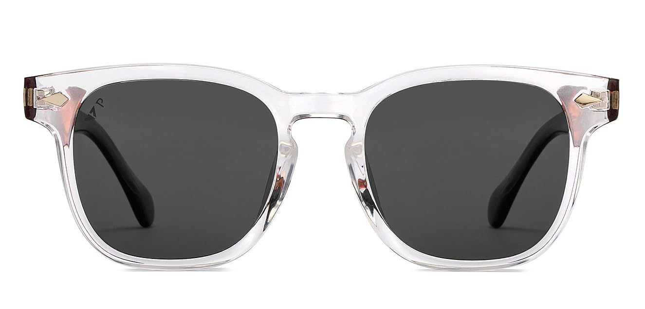 VINCENT CHASE EYEWEAR | Transparent Grey Full Rim Square|Classics|Branded Latest And Stylish Sunglasses | Polarized And 100% Uv Protected | Men & Women | Medium | Vc S16752