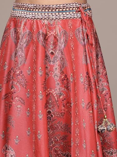 Aarke Ritu Kumar Red Tuberose Square Neck Blouse With Lehanga And Dupatta