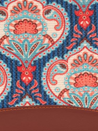 ZOUK Women's Handmade Vegan Leather Wallets and Jute Purse for Ladies - Clutch with Indian Print - Wallets for Mobile Phones