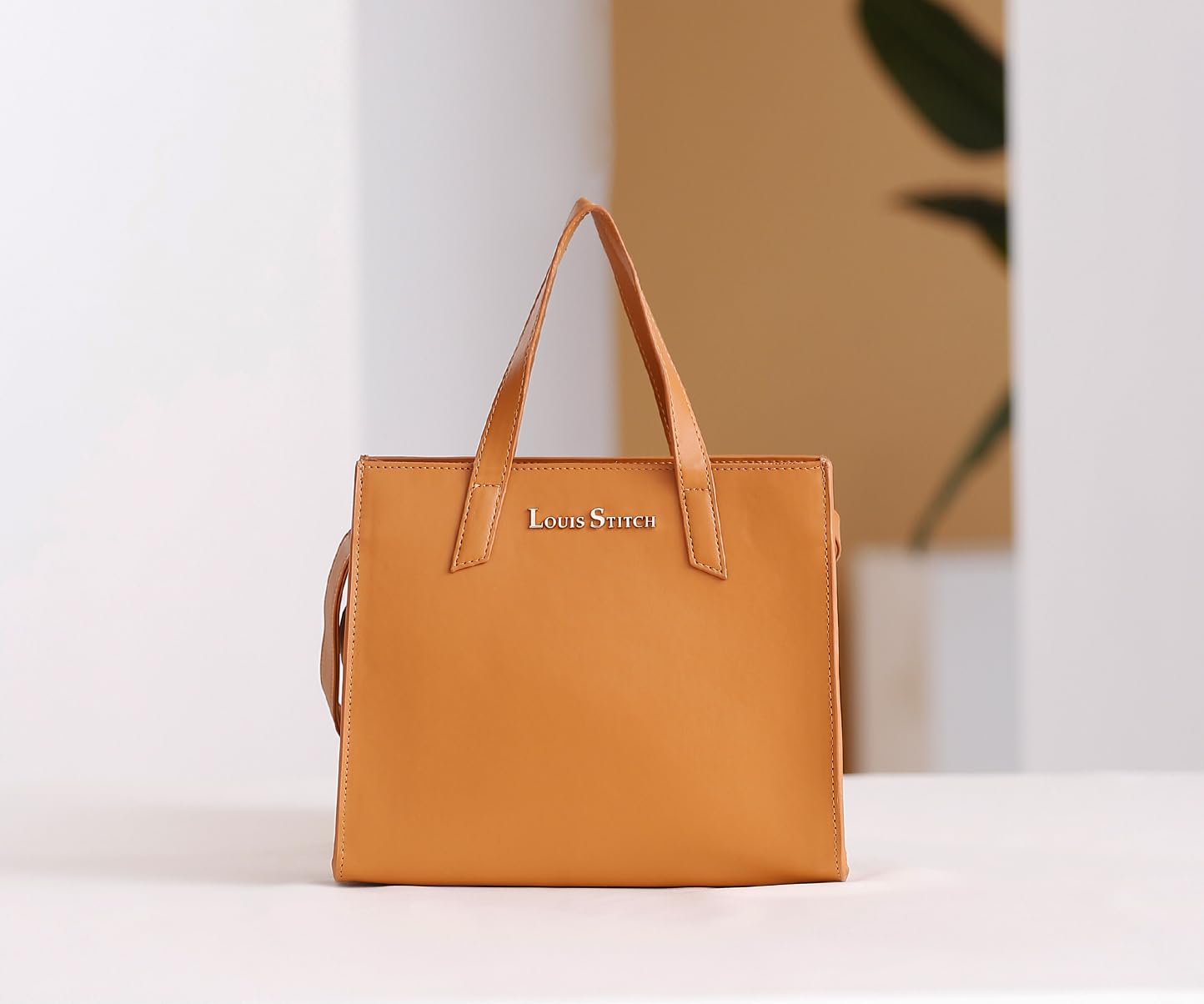 LOUIS STITCH Stylish Tan Handbag for Women | Ladies Satchel Handbag for Travel, Office, College | LDB-VF1039-HBTN