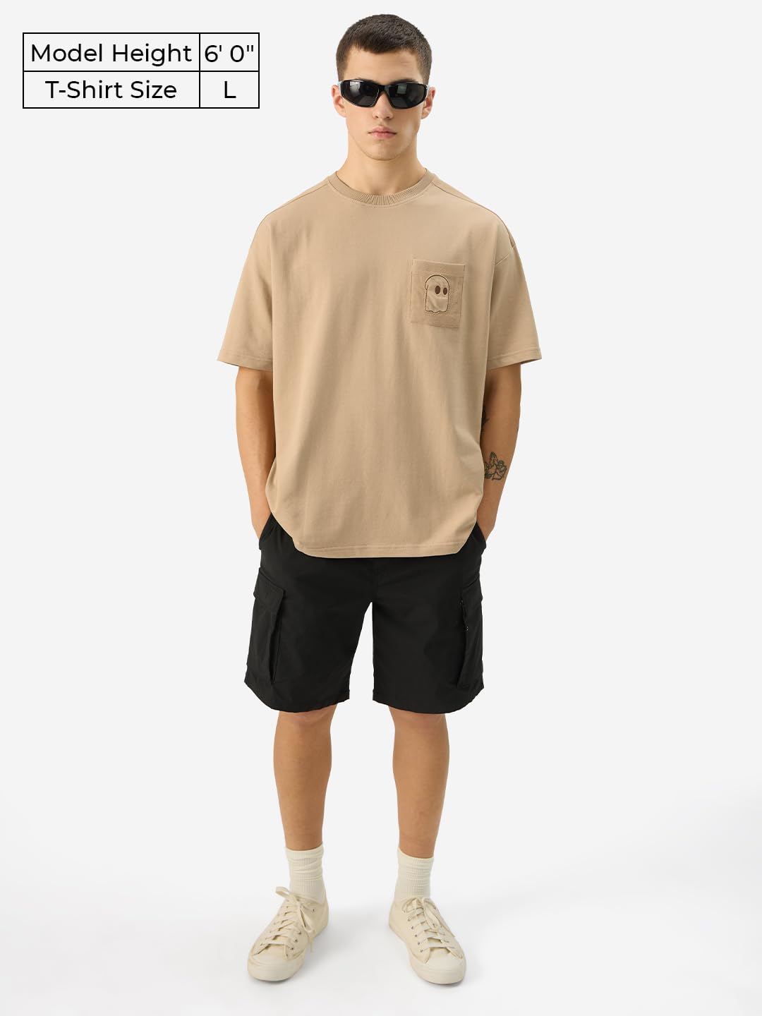 The Souled Store Mr. Souled Men and Boys Short Sleeve Round Neck Brown Cotton Oversize T-Shirt