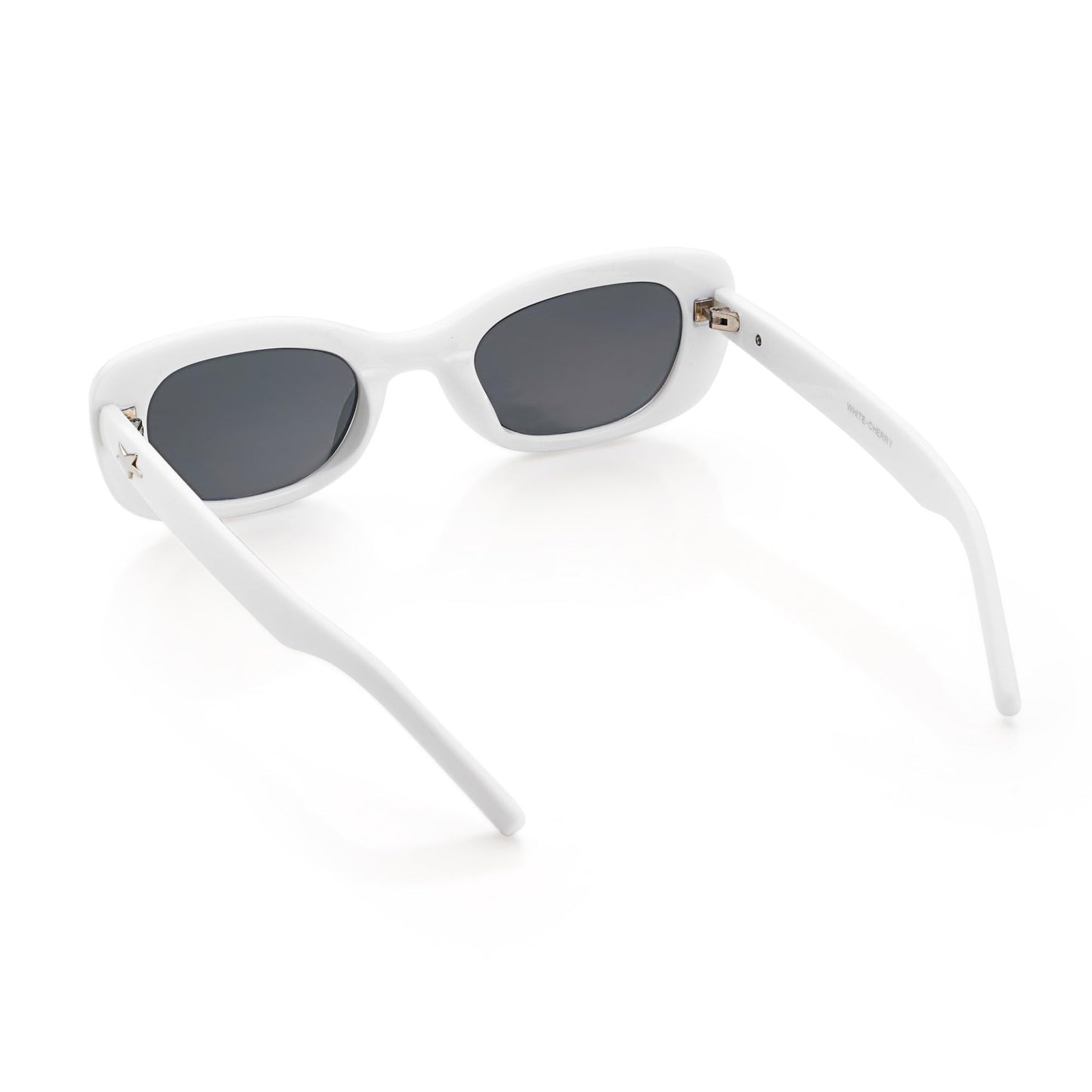 Vibe lens Trendy Retro Oval Sunglasses for Men & Women | White Polycarbonate Frame | UV400 Protection | Classic Sun Glasses | Cooling Glass | Retro Shades