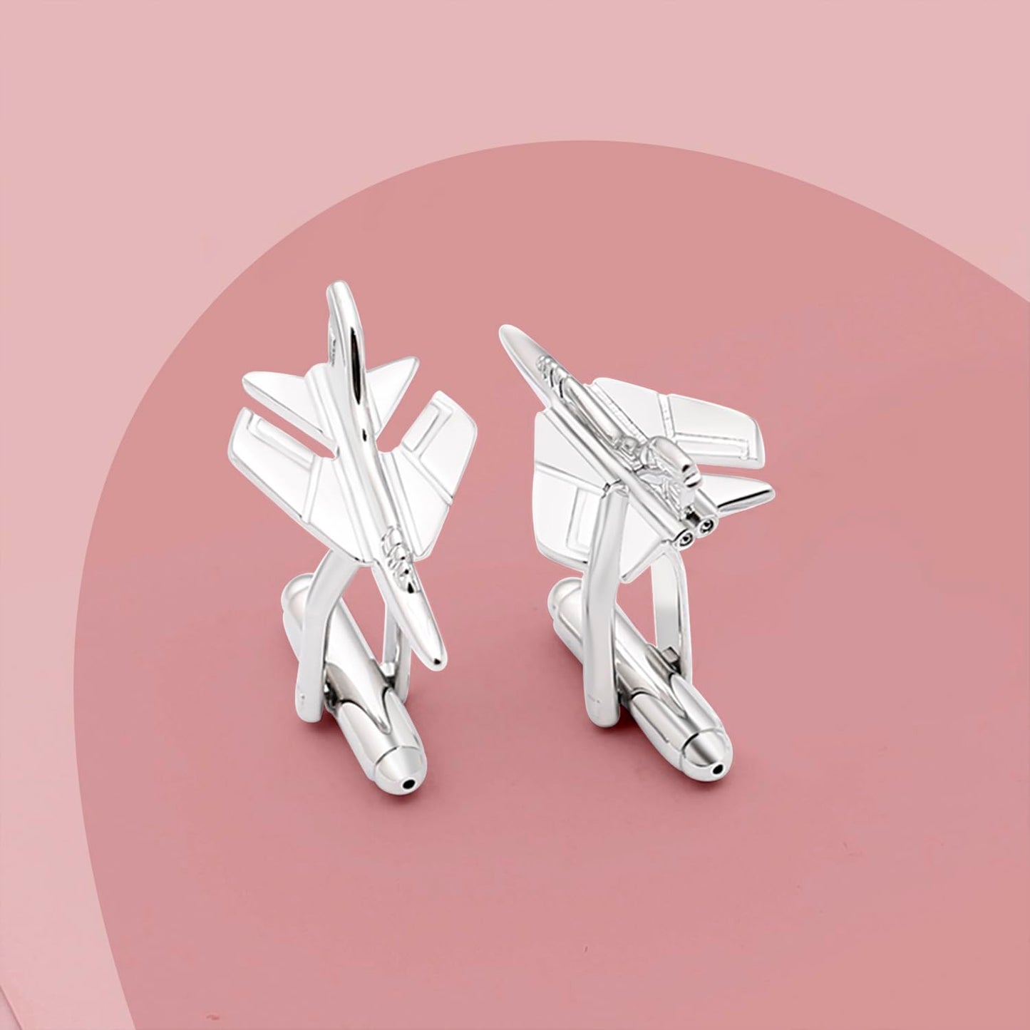 Peora Executive Airplane Cufflinks for Men Chrome Shirt Business Wedding Corporate Gift
