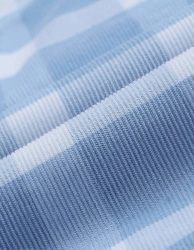 U.S. Polo Assn. Denim Co. Men's Checkered Slim Fit Shirt (UDSHT1949_Light Indigo