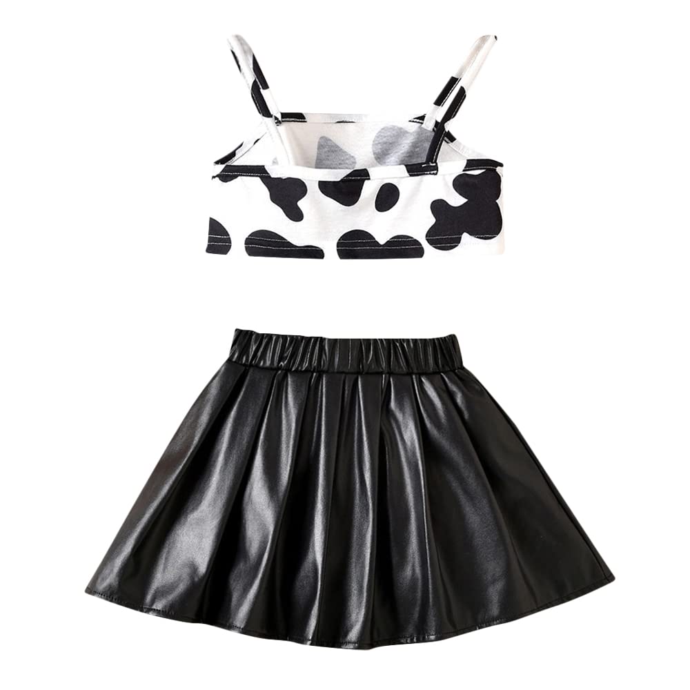 Hopscotch Girls Animal Print BlouseSkirt Set In Black Color for Ages 7-8 Years