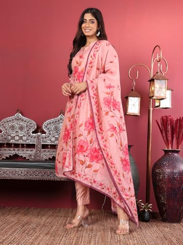 Varanga Women Silk Kantha Hand Embroidered Kurta Set With Embroidered Dupatta