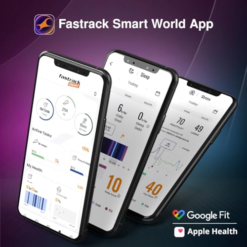 Fastrack Jupiter Retro 1.83" Display Smart Watch with BT Calling, Functional Crown, Metal Strap, 100+ Sports Modes, Health Suite, IP68 – Smartwatch for Man & Women Latest (Black & Chrome)