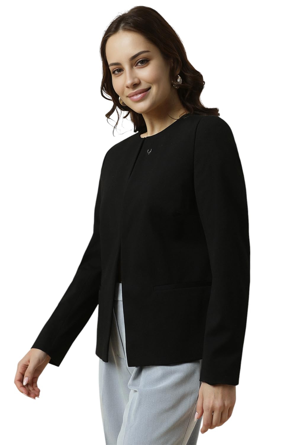 Allen Solly Women's Blazer (AHBZWRGBV40506_Black