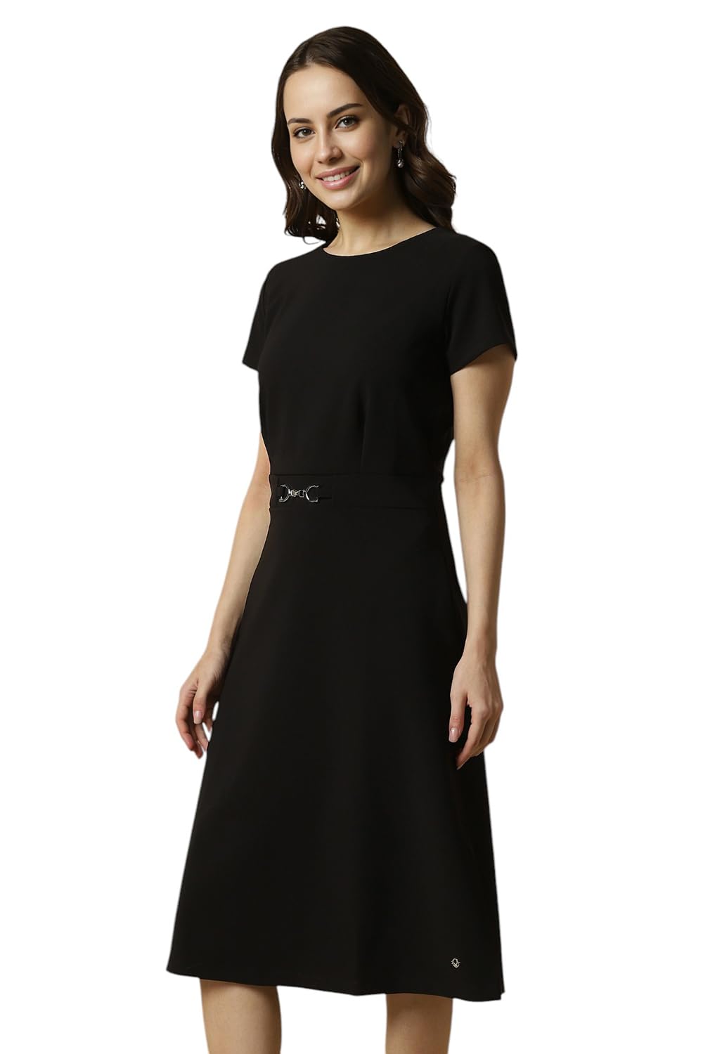 Allen Solly Women's Polyester Blend Modern Calf Length Dress