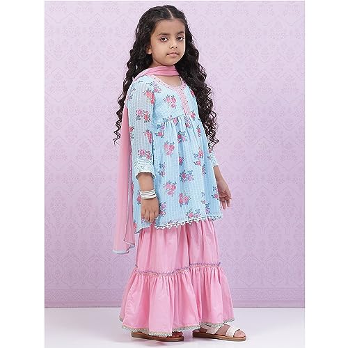 BIBA GIRL PRINTED RELAXED KID(KW4760_BLUE_11)