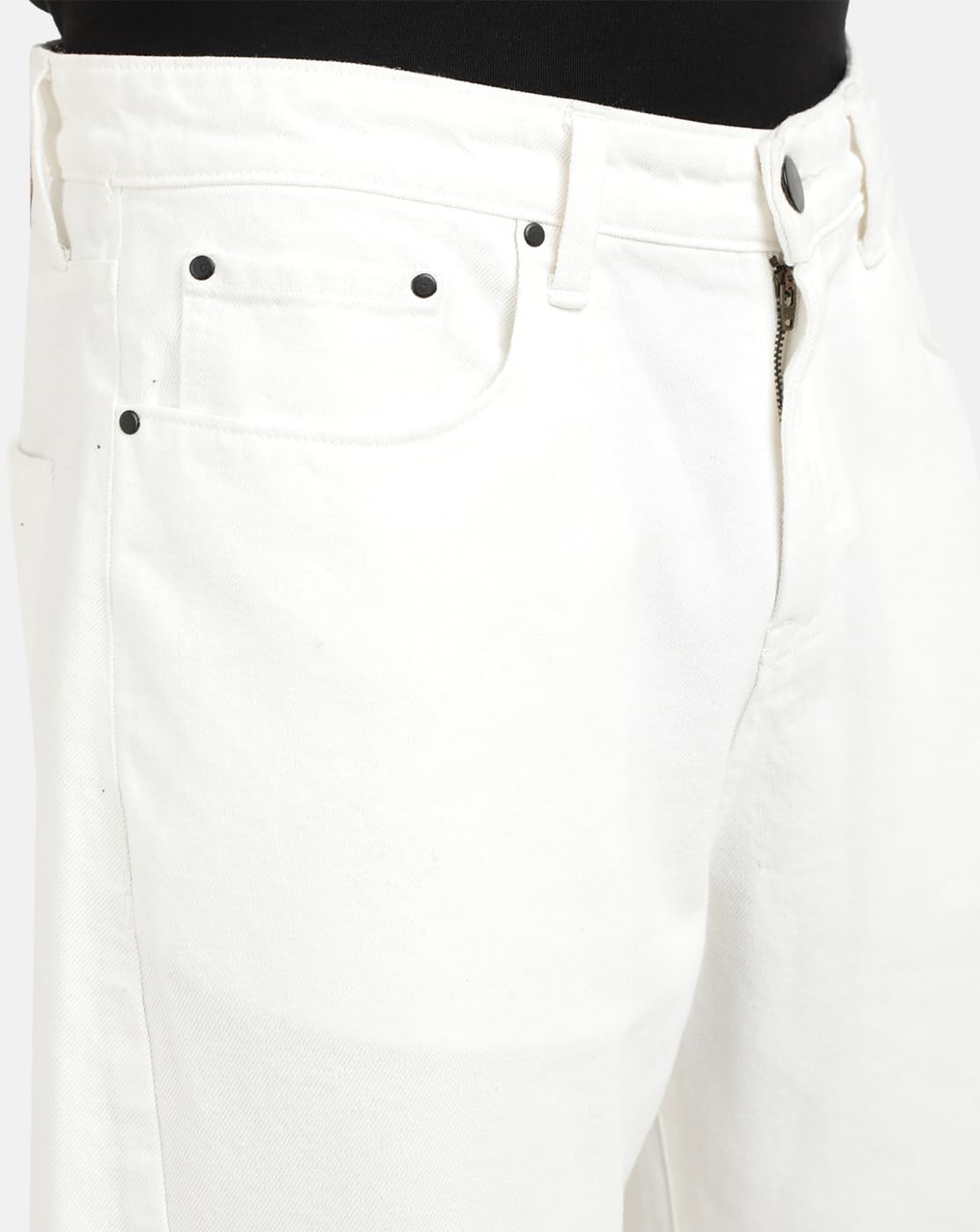 BENE KLEED Jeans for Men|Men White Loose Relaxed Fit Solid Cropped Jeans | 100% Cotton Trendy and Casual