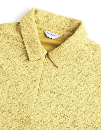 U.S. Polo Assn. Women Women's Textured Fitted T-Shirt Dress (UWSS26DRS228_Mustard_XL)