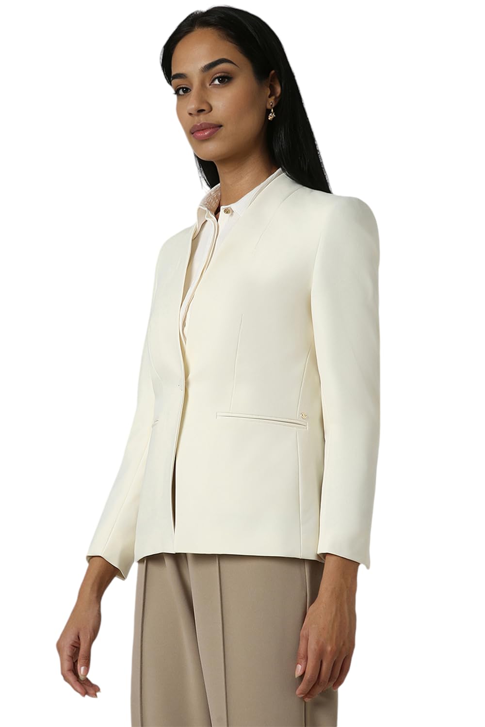 Van Heusen Women's Blazer (VWBZCRGF445027_Cream