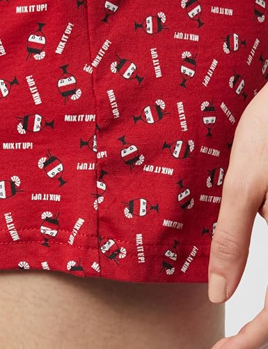 Max Women All-Over Printed Knit Shorts (SP23BOTTOM17RED)_XS