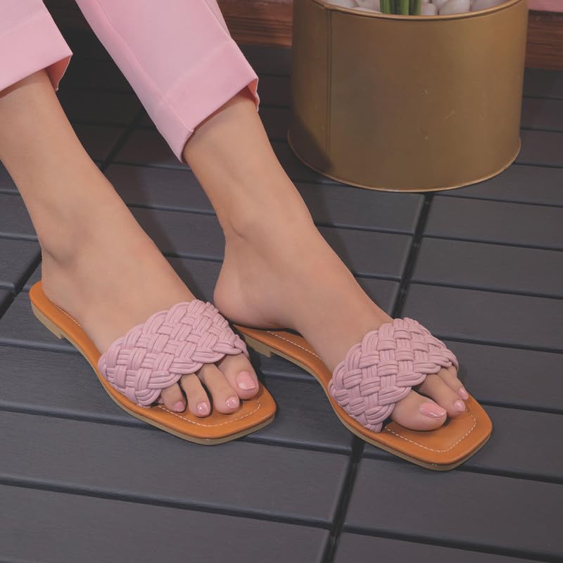 tresmode 231-ROYZA PINK SMART CASUAL FLATS EU/40 UK/7