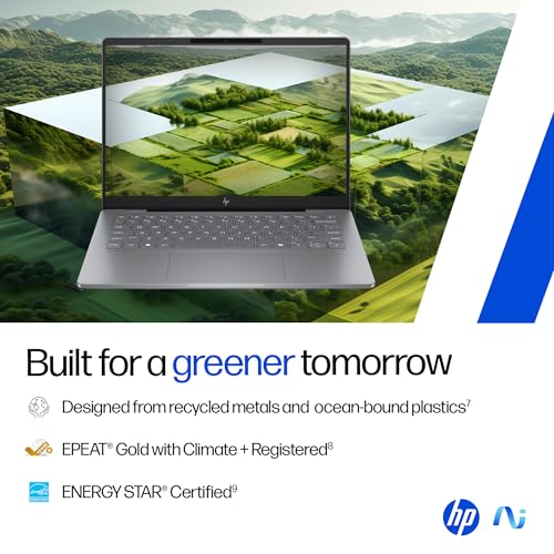 HP OmniBook 7 OLED (Previously Pavilion Plus) Intel Core Ultra 5 255H (16GB LPDDR5,1TB SSD) 3K, 0.2 ms, 14''/35.6cm, Win11, M365, Office24, Meteor Silver,1.5kg, fr0789TU, 5MP Camera, Backlit AI Laptop