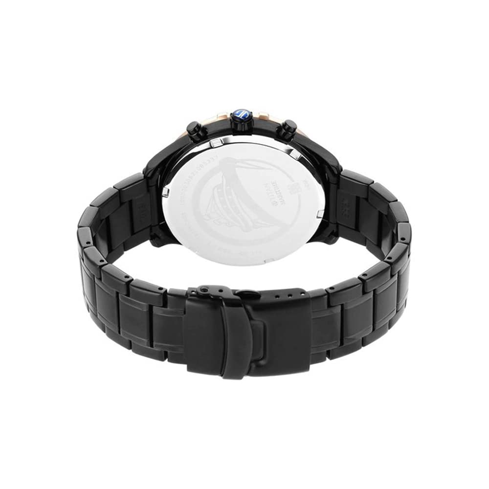 Titan Maritime Quartz Multifunction Anthracite Dial Black Stainless Steel Strap Watch for Men - NT1873KM01