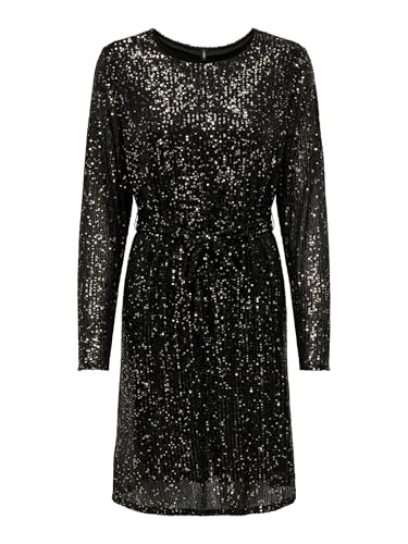 ONLY Women Shimmer Regular Fit Party Black A-line Dress