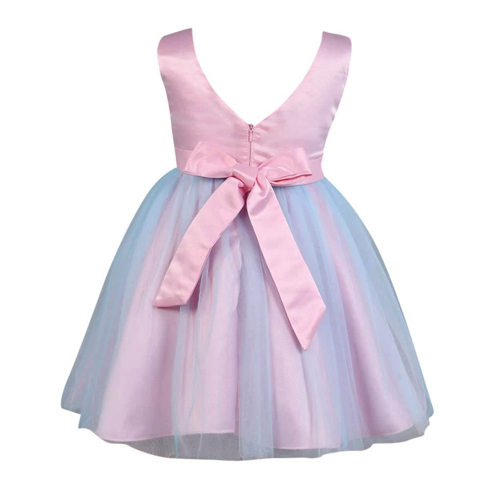 Hopscotch Girls Knee Length Party Fit And Flare Dresses Pink 6-7 Years (SRS-3135569)