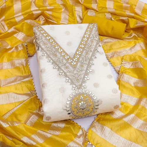 Leeli Peeri Designer Women's Simmer Silk Coding Work Unstitched Salwar Suit Dress Material