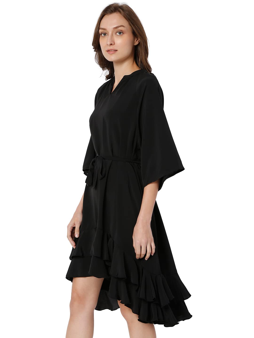 Vero Moda Women's Polyester A-Line Mini Dress (281053701- Black_XL)