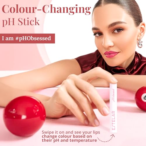 Estelar pH Cherri Glow Lipstick, Color Changing Pink Lip Balm, Personalized Lip Tint pH Stick, Enriched with Sea Buckthorn, Almond and Argan Oil, Hydrating, Long-Lasting, Paraben Free, 2.6g