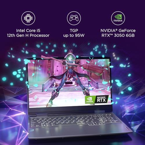 Lenovo LOQ 12th Gen Intel Core i5-12450H 15.6" (39.6cm) FHD IPS 144Hz 350Nits Gaming Laptop (16GB/512GB SSD/Win 11/NVIDIA RTX 3050 6GB/3 Month Game Pass/MSO21/1Yr ADP Free/Grey/2.4Kg), 82XV00F5IN