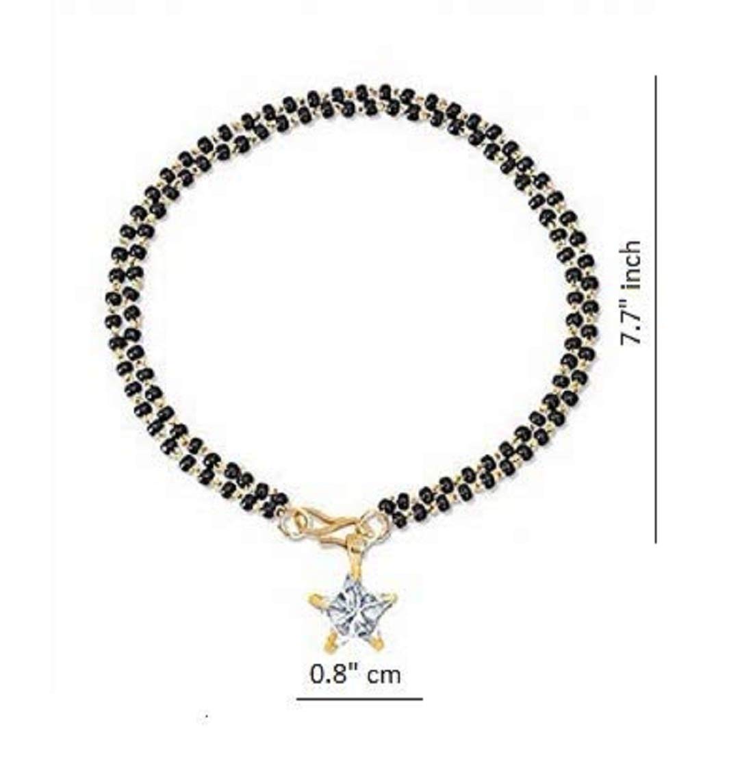 A-One Collection Black Designer Gold Plated Hand Bracelet Bangle Style Mangalsutra for Women