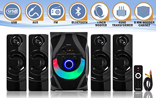 TRONICA BT555 4.1 Home Theater System with Bluetooth/FM/USB/Aux/TV Support & Remote Control Home Dj Night, Extra Base Wireless Amplifier, Bluetooth Multimedia Speaker (6inches Woofer 90W Output)