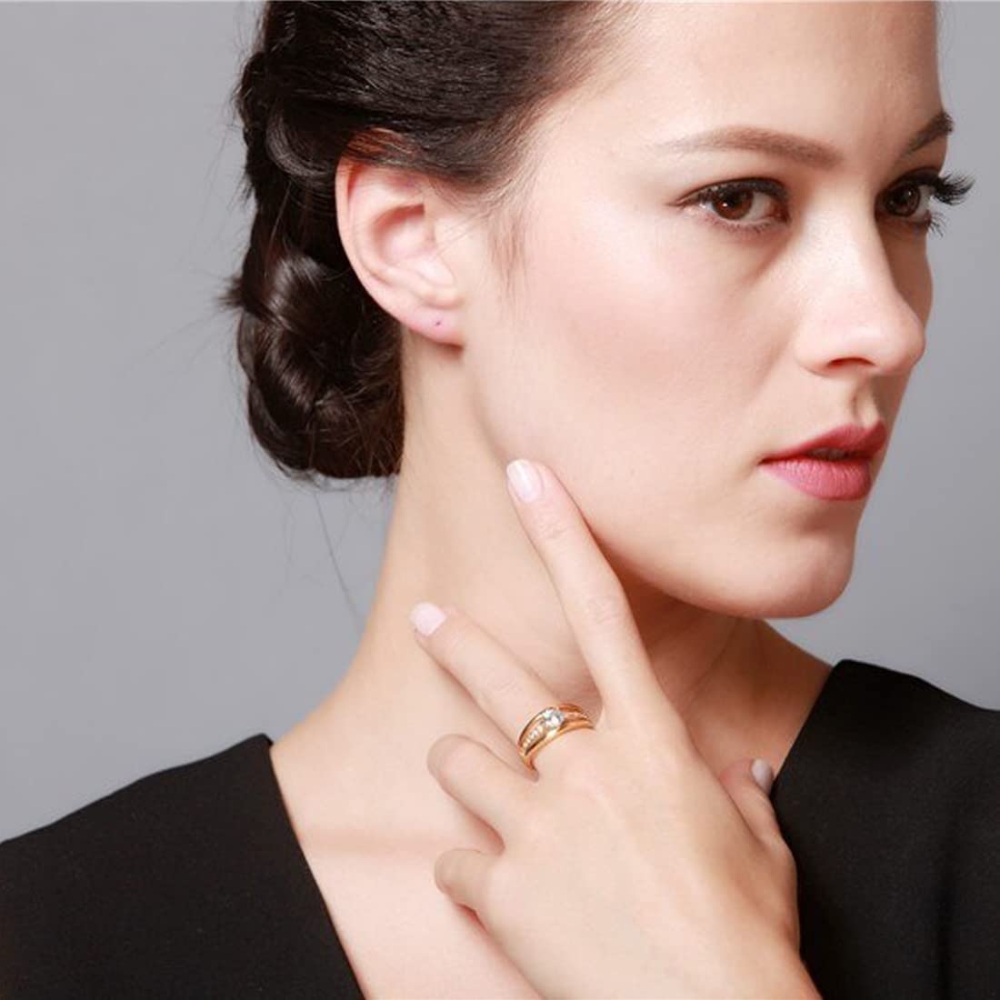 Yellow Chimes Rings for Women and Girls | Gold White Crystal Studded Adjustable Ring | Gold Plated Finger Rings | Birthday Gift for Girls and Women Anniversary Gift for Wife