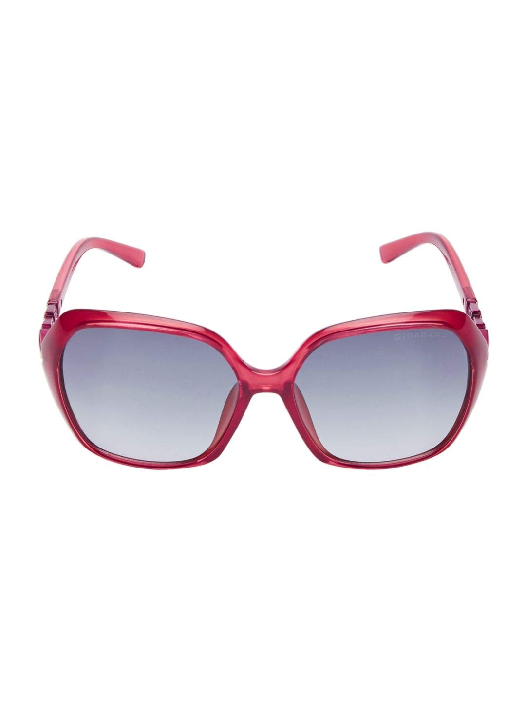 Giordano Women's Oversized UV Protected Non-Polarized Sunglasses (Red Frame, Grey Lens) (Medium)